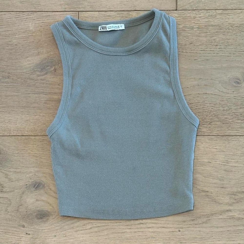 Sage Green Zara Cropped Tanktop